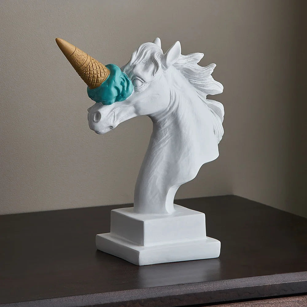 Modern Style Ice Cream Unicorn Sculpture