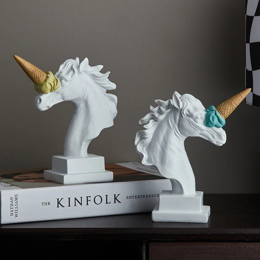 Modern Style Ice Cream Unicorn Sculpture