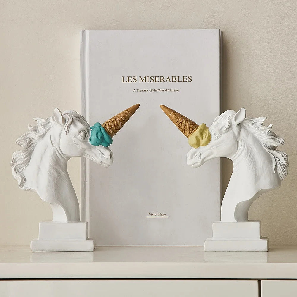 Modern Style Ice Cream Unicorn Sculpture