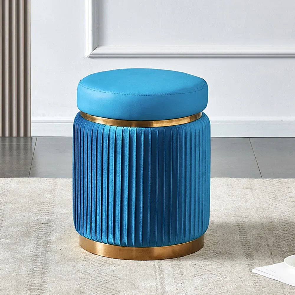 Nordic Blue Leather Stools