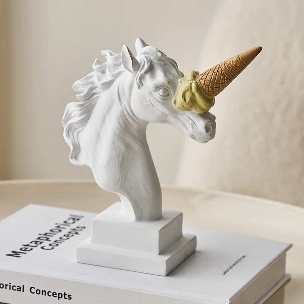 Modern Style Ice Cream Unicorn Sculpture