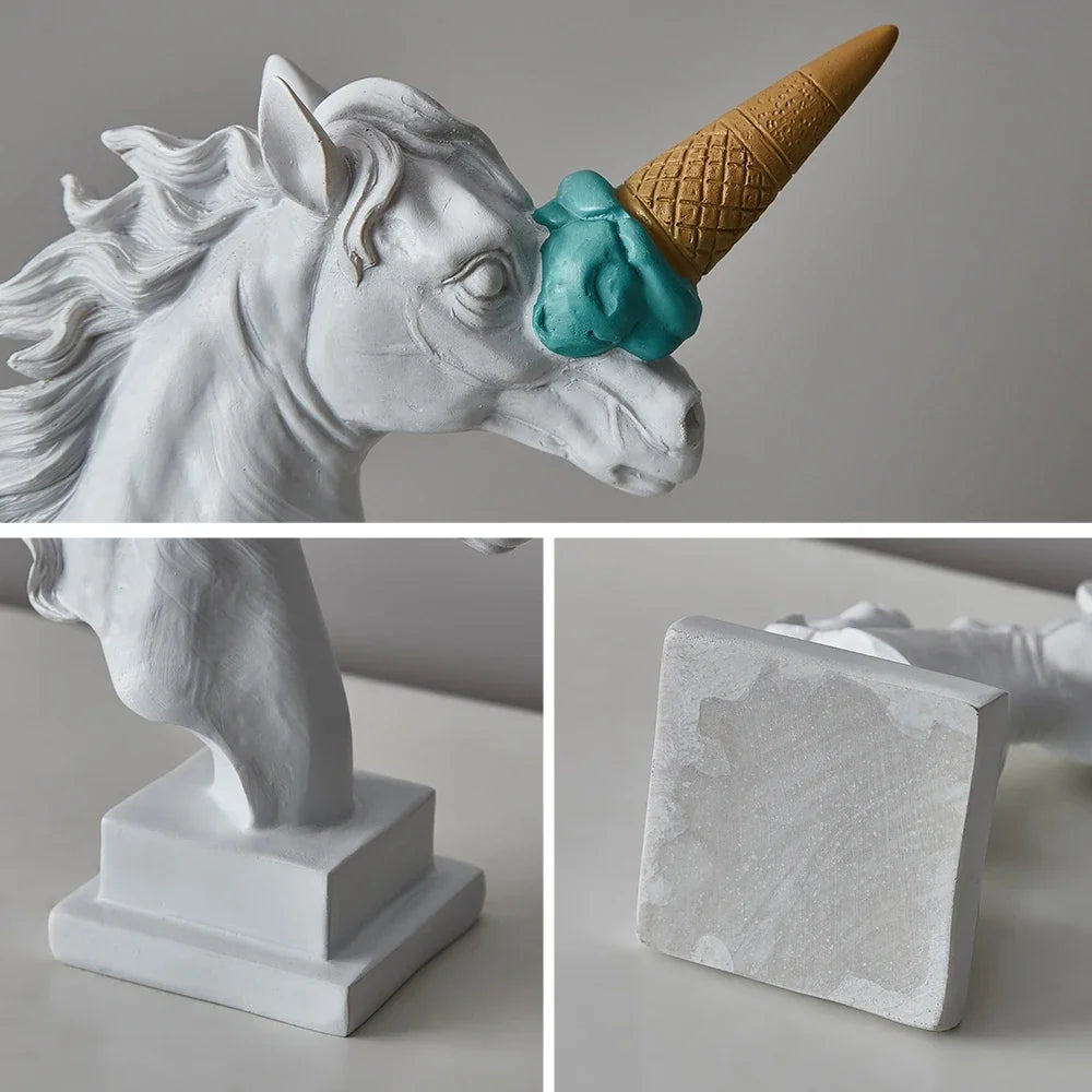 Modern Style Ice Cream Unicorn Sculpture